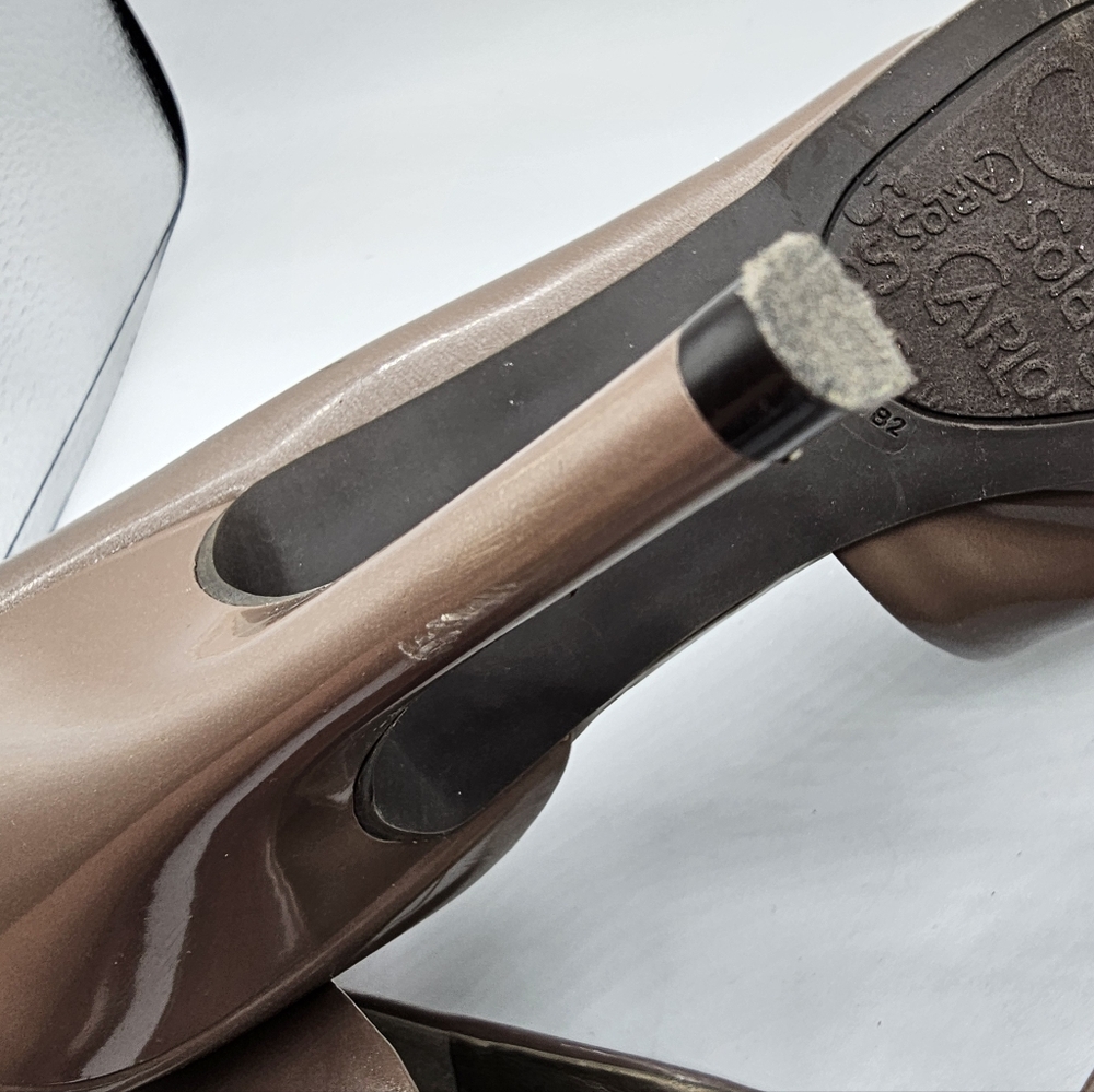Carlos Santana "Pretty" Bronze Brown Ruffle Peep-Toe Heels - Picture 12 of 14